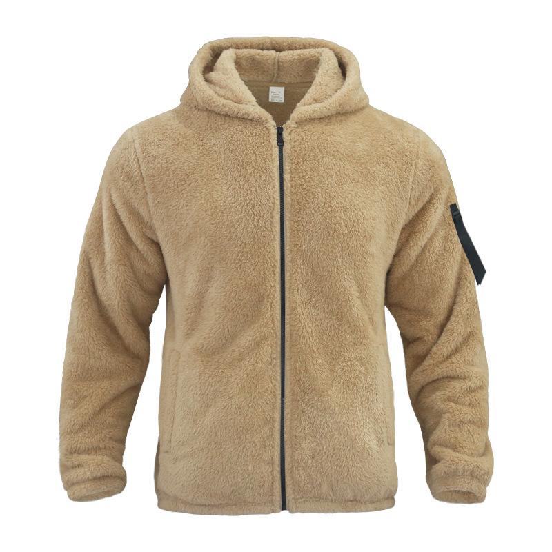 Emiliano - Men's Plain Double Fleece Oversized Hooded Jacket