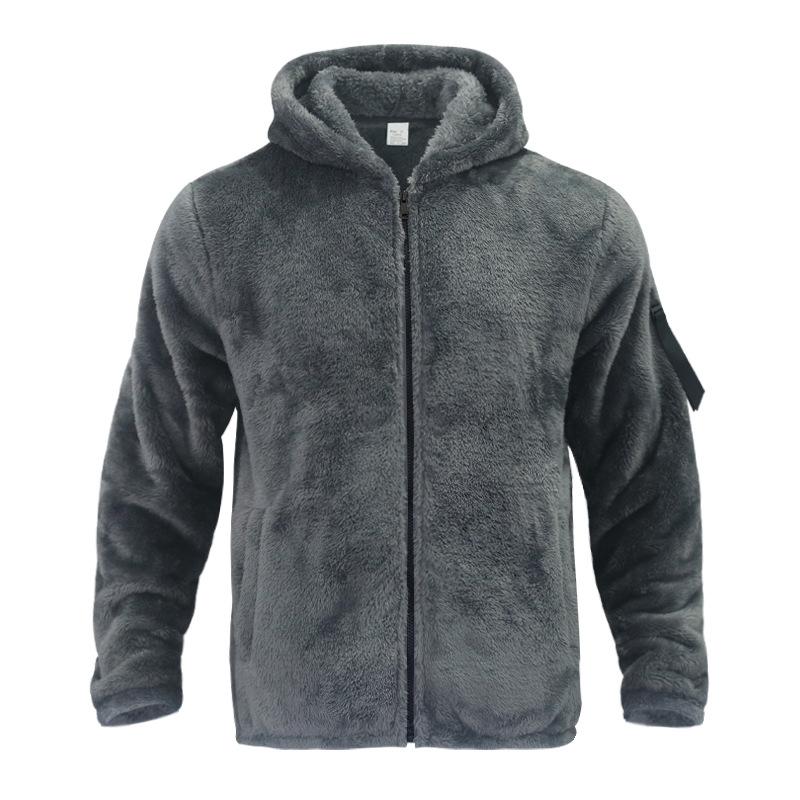 Emiliano - Men's Plain Double Fleece Oversized Hooded Jacket