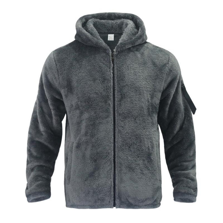 Emiliano - Men's Plain Double Fleece Oversized Hooded Jacket