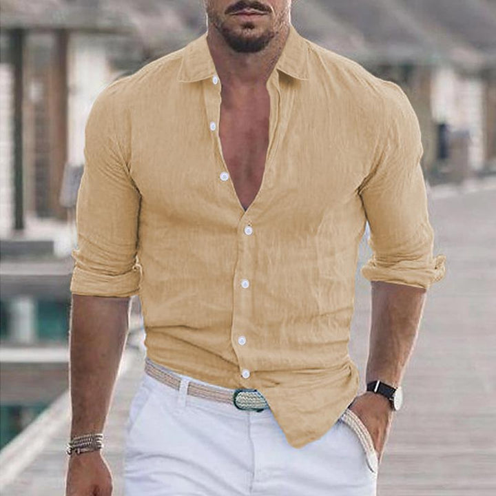 Calvin - Casual solid lapel shirt