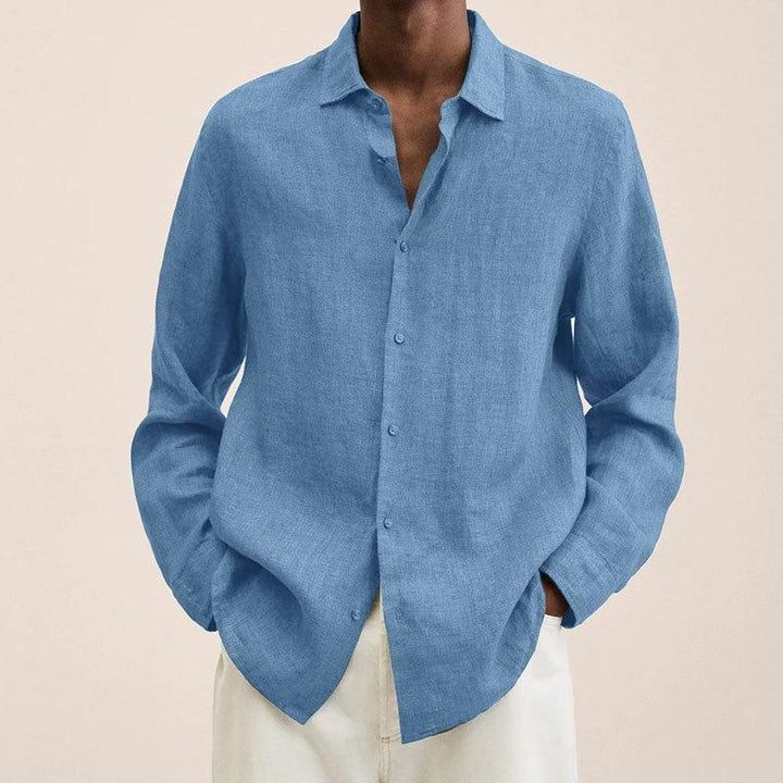 Brooks - Lapel long sleeve loose shirt