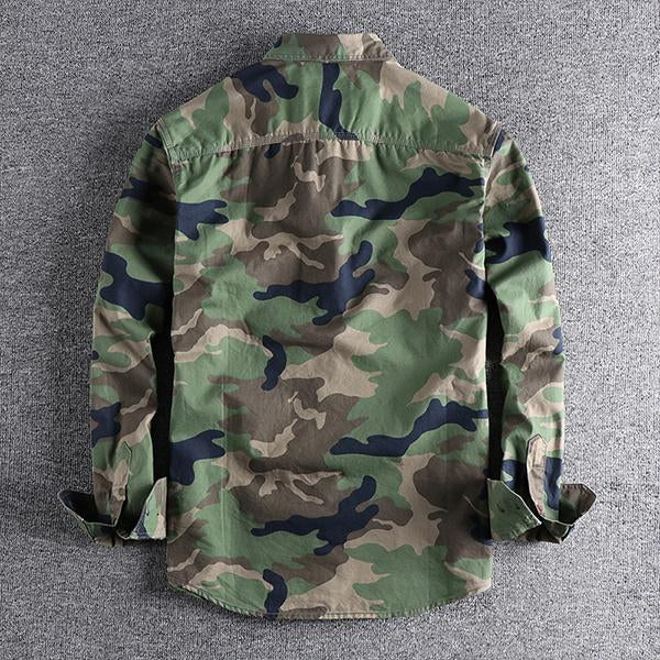 Sawyer - Washed camo cargo shirt