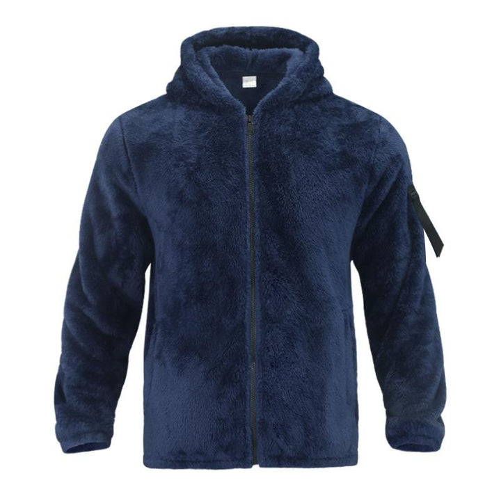 Emiliano - Men's Plain Double Fleece Oversized Hooded Jacket