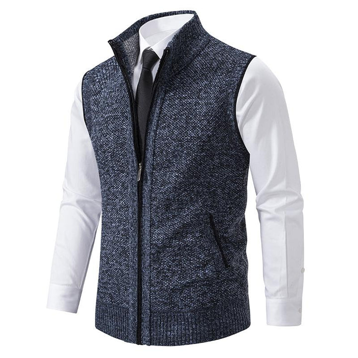 Men’s Zip-Up Knitted Vest | Sleeveless