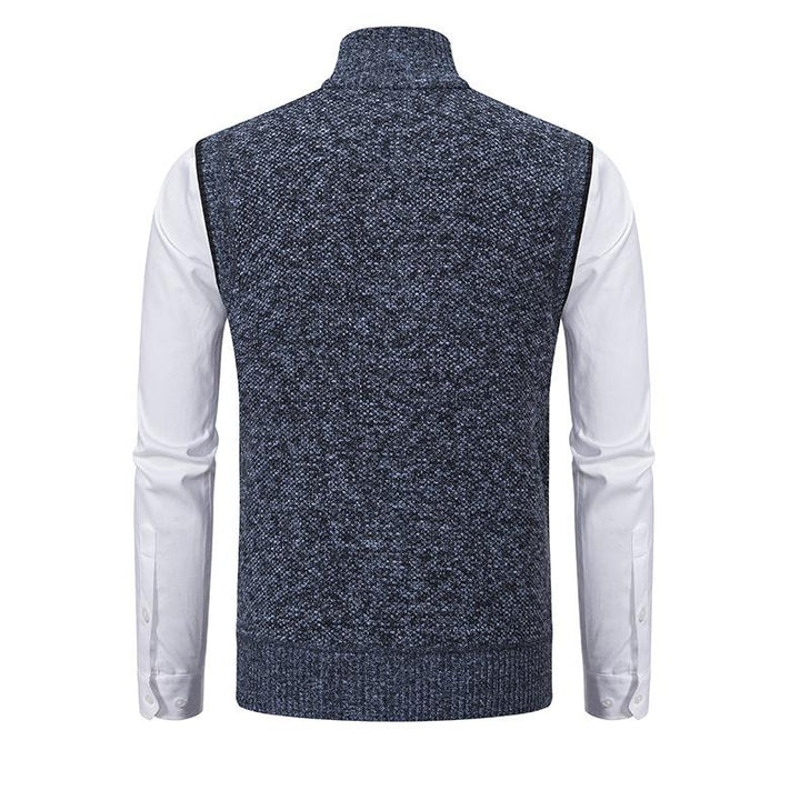 Men’s Zip-Up Knitted Vest | Sleeveless