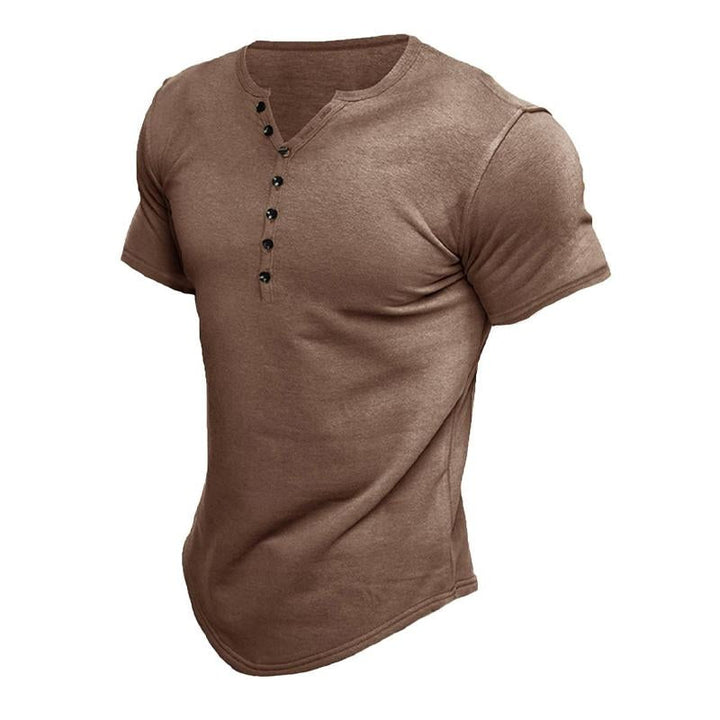 Archer - Short sleeve solid button t-shirt