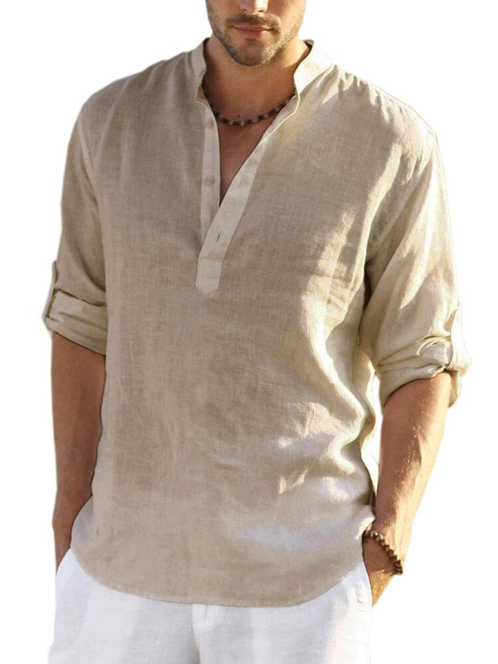 Men’s Long Sleeve Henley Shirt | Relaxed Fit