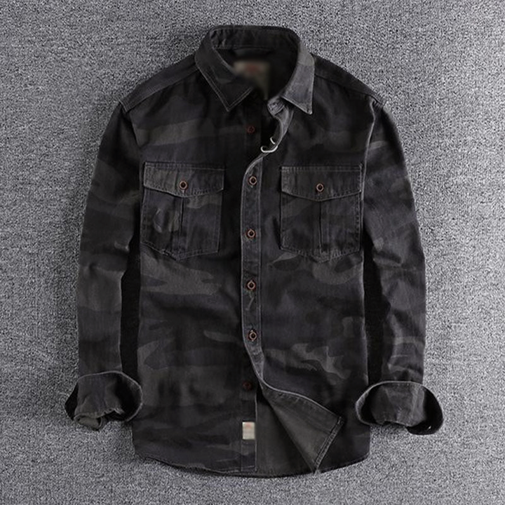 Sawyer - Washed camo cargo shirt