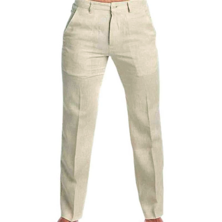 Samuel - Casual solid linen blend pants