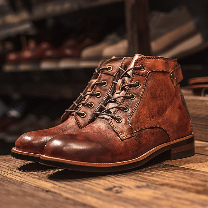 Men’s Lace-Up Ankle Boots | Brown Sole
