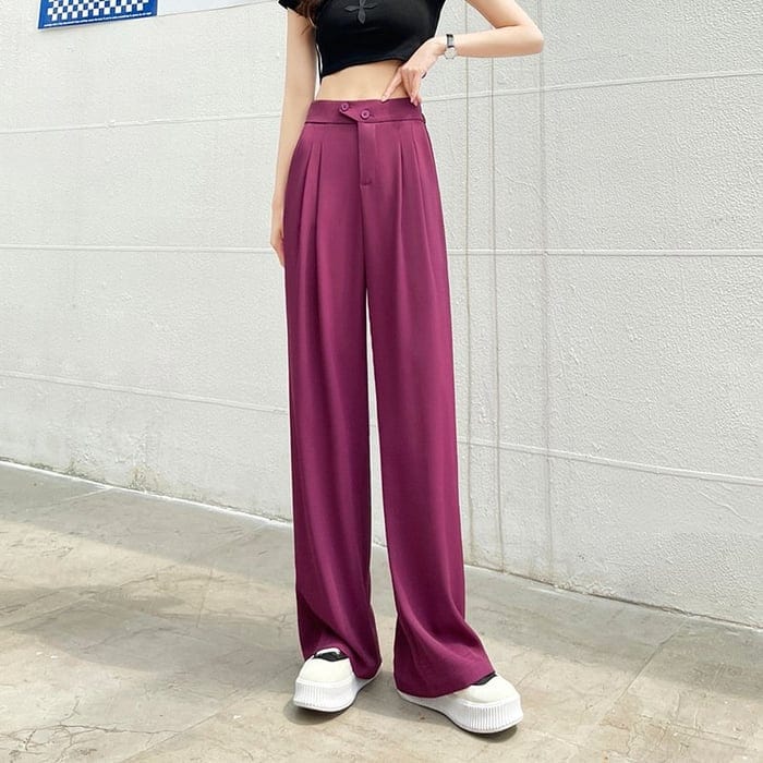 Women’s High Waist Wide Leg Trousers | Straight Cut