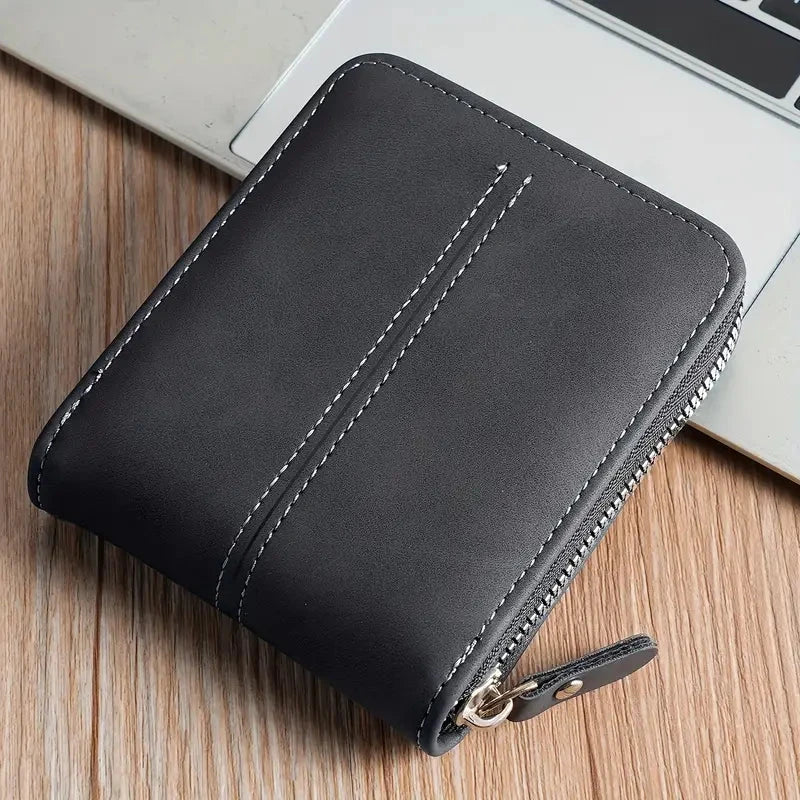 Men’s Compact Zip Wallet | Multi-Card Organizer