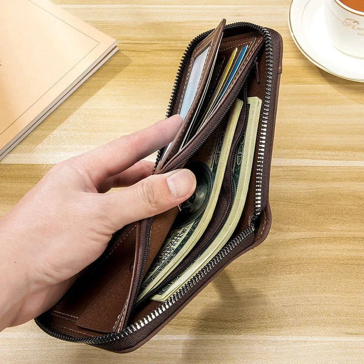 Men’s Compact Zip Wallet | Multi-Card Organizer