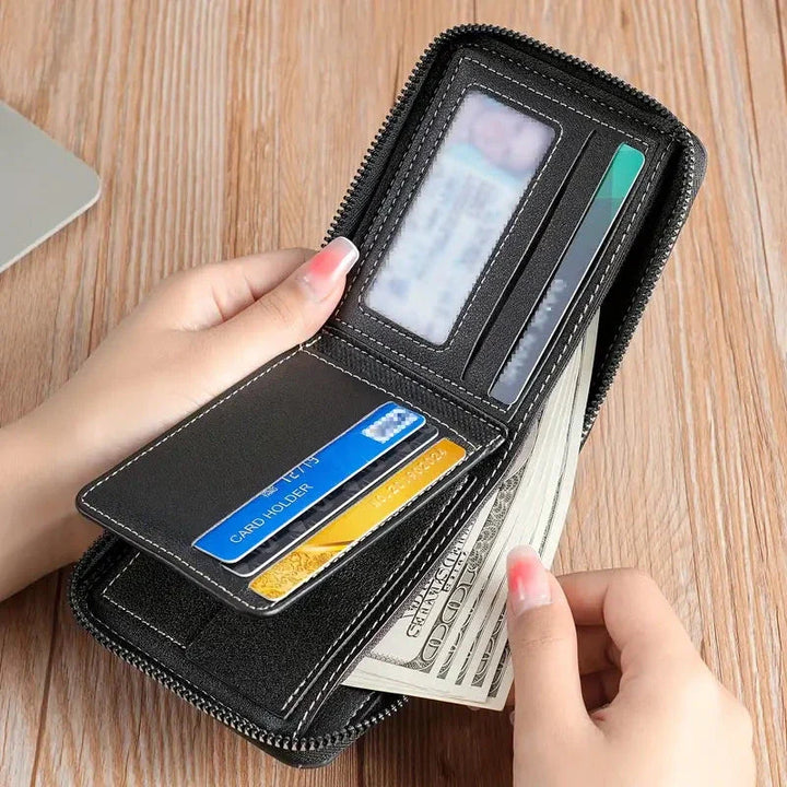 Men’s Compact Zip Wallet | Multi-Card Organizer