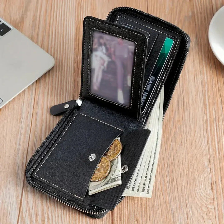 Men’s Compact Zip Wallet | Multi-Card Organizer