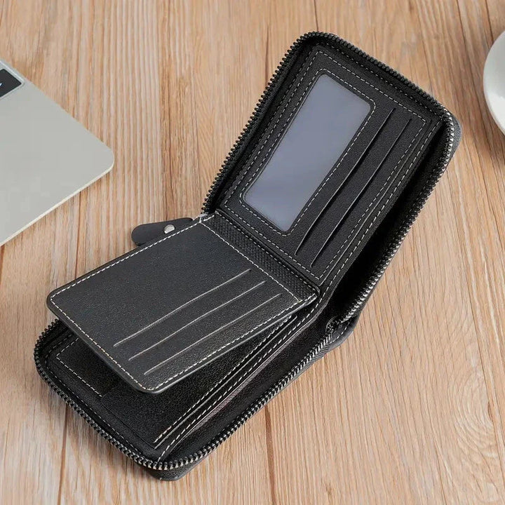 Men’s Compact Zip Wallet | Multi-Card Organizer