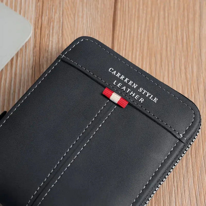 Men’s Compact Zip Wallet | Multi-Card Organizer