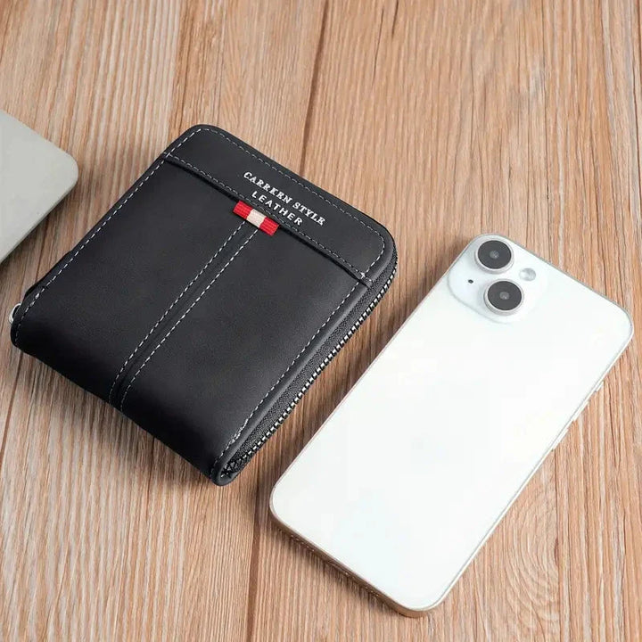 Men’s Compact Zip Wallet | Multi-Card Organizer