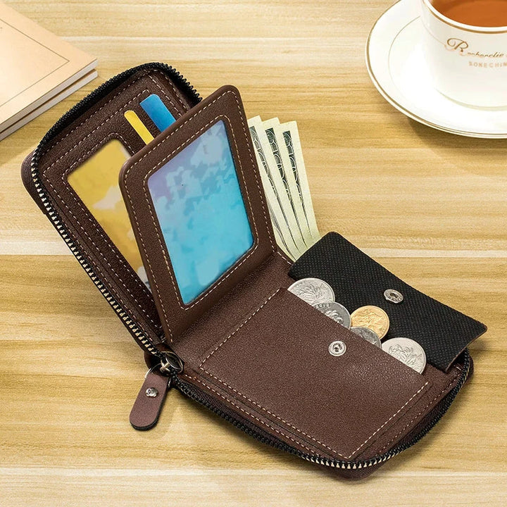 Men’s Compact Zip Wallet | Multi-Card Organizer