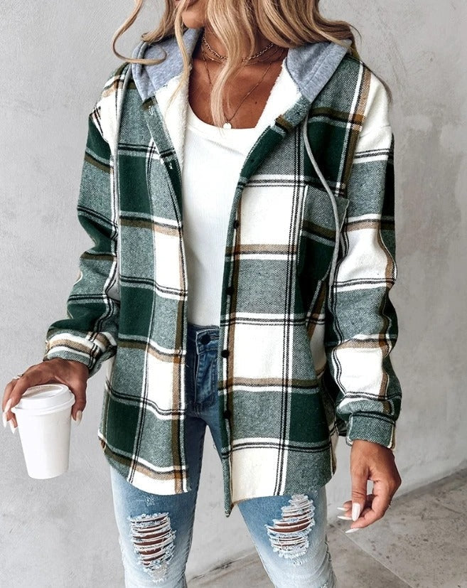 Women’s Plaid Hooded Jacket | Casual