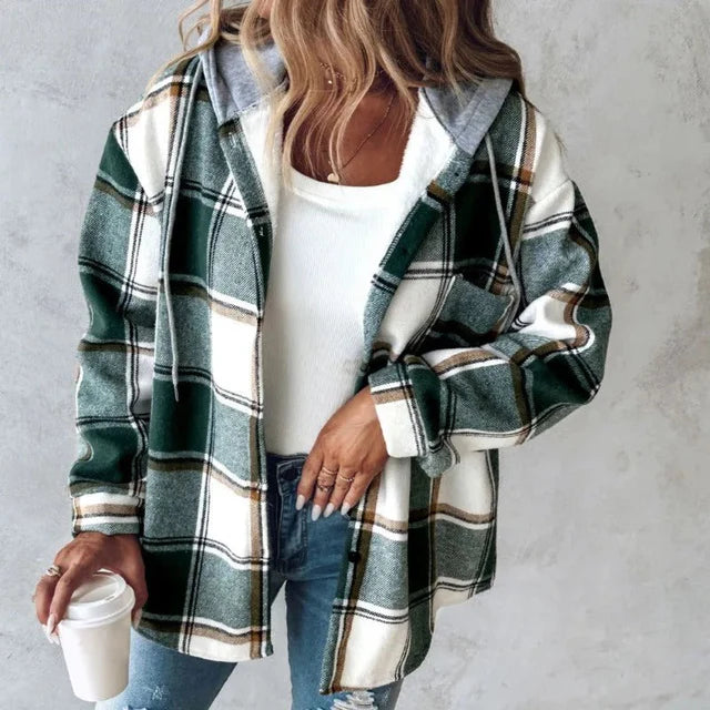 Women’s Plaid Hooded Jacket | Casual