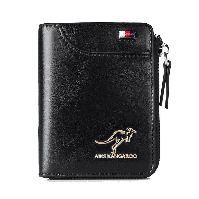 Men’s RFID Zipper Wallet | Slim Leather