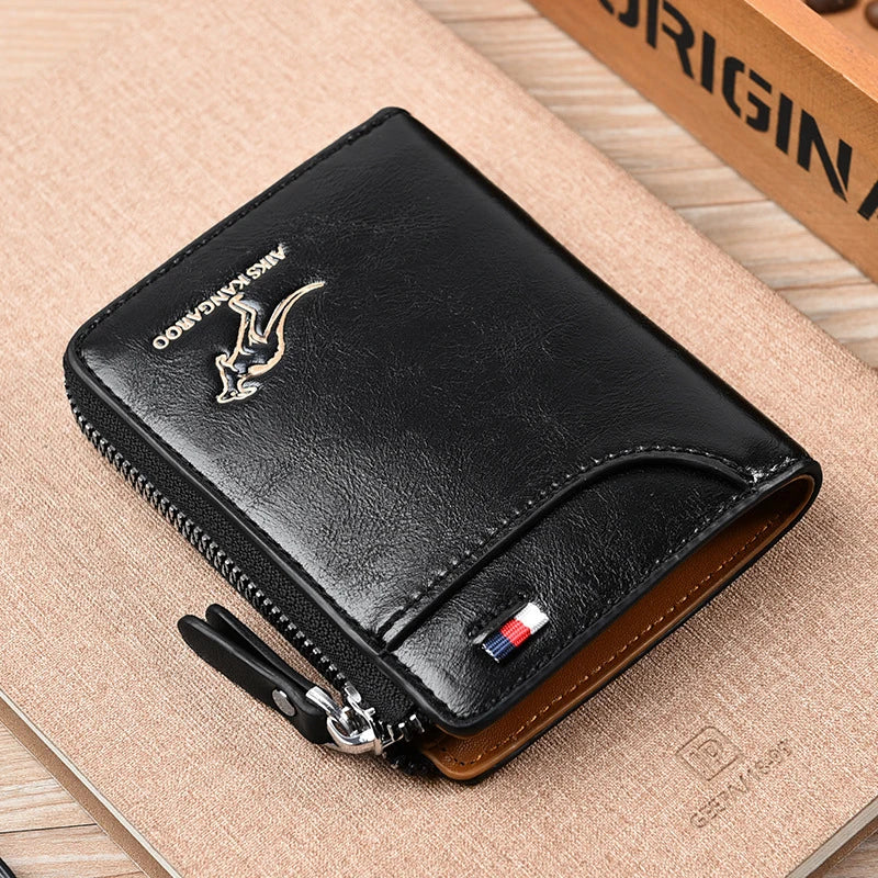 Men’s RFID Zipper Wallet | Slim Leather