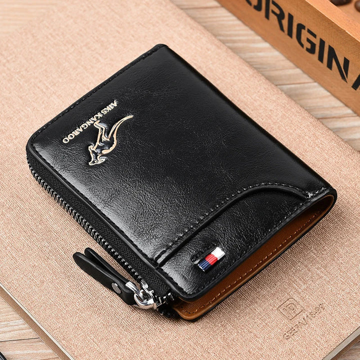 Men’s RFID Zipper Wallet | Slim Leather