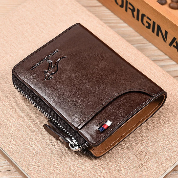 Men’s RFID Zipper Wallet | Slim Leather