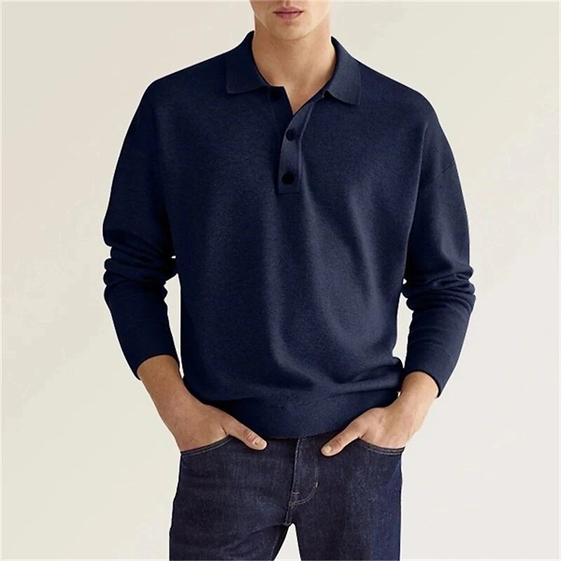Men’s Minimalist Polo Shirt | Long Sleeve