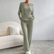 Women’s Ribbed Lounge Set | V-Neck & Wide Leg
