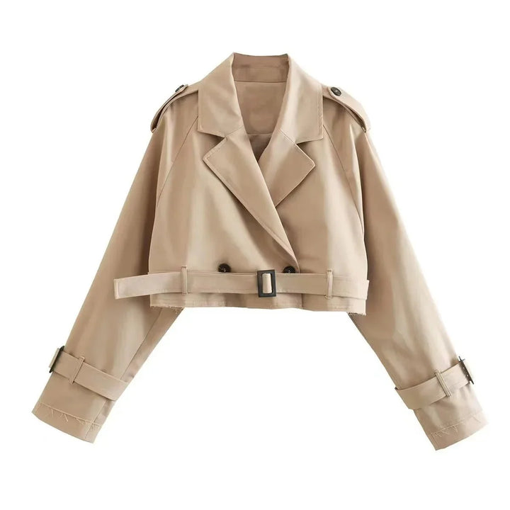 Women’s Cropped Trench Coat | Belted Cuffs