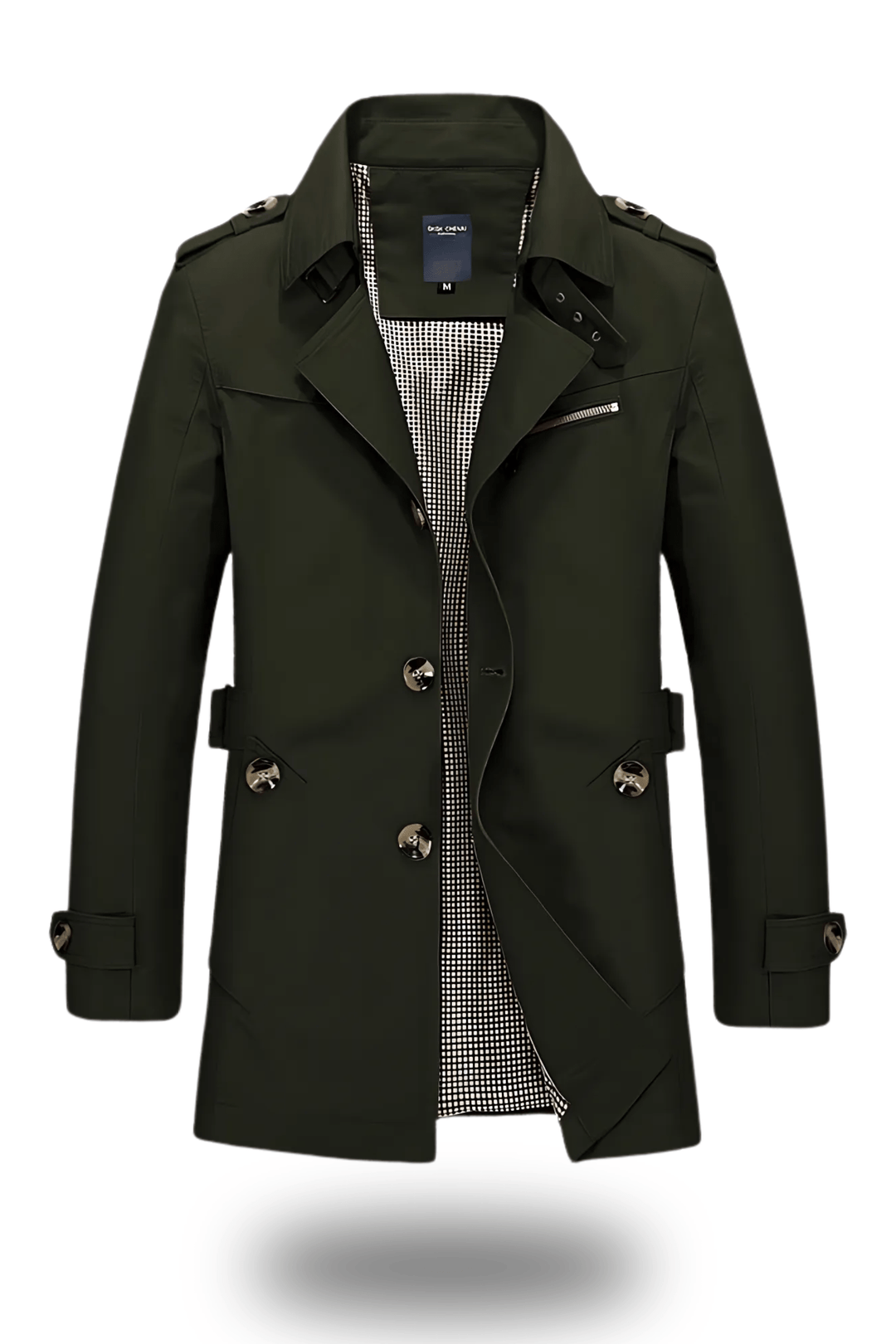 Men’s Double-Breasted Trench Coat | Mid-Length