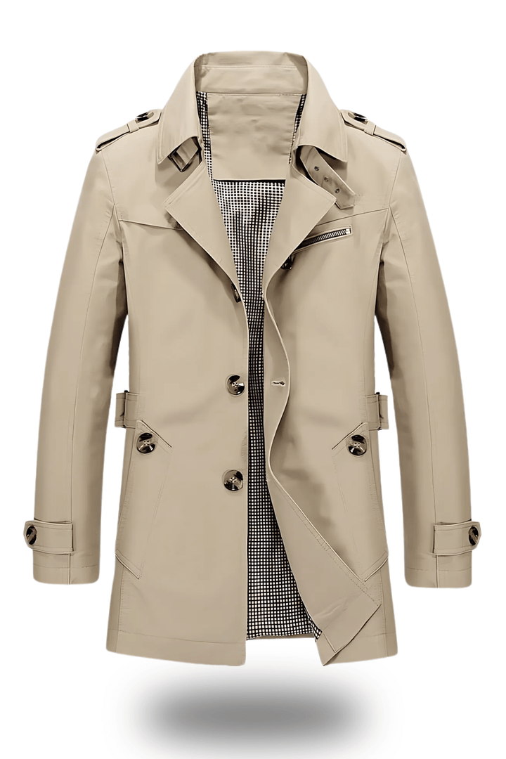 Men’s Double-Breasted Trench Coat | Mid-Length