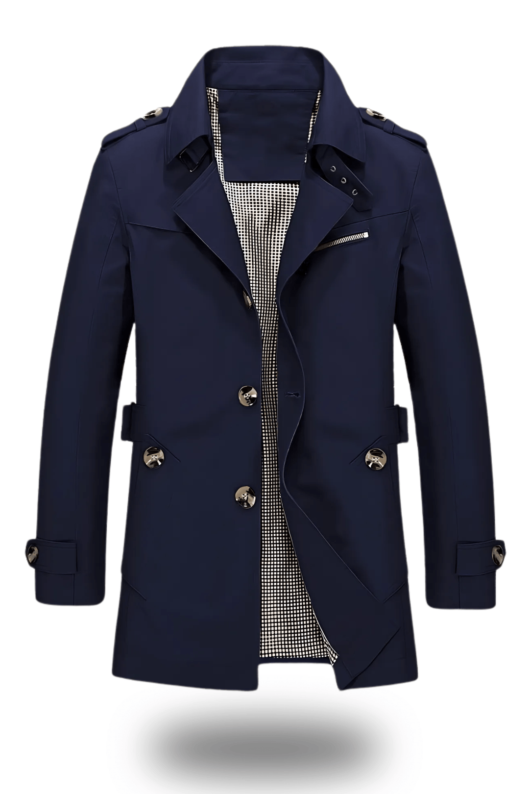Men’s Double-Breasted Trench Coat | Mid-Length