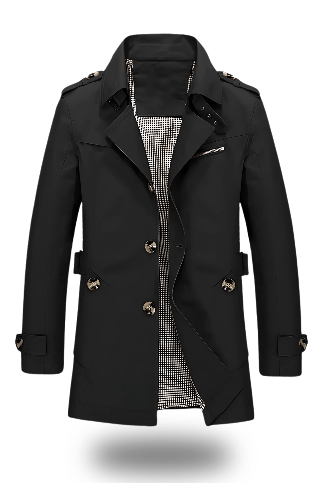 Men’s Double-Breasted Trench Coat | Mid-Length
