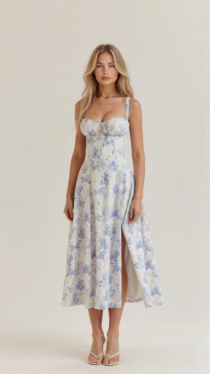 Women’s Floral Bustier Dress | Midi