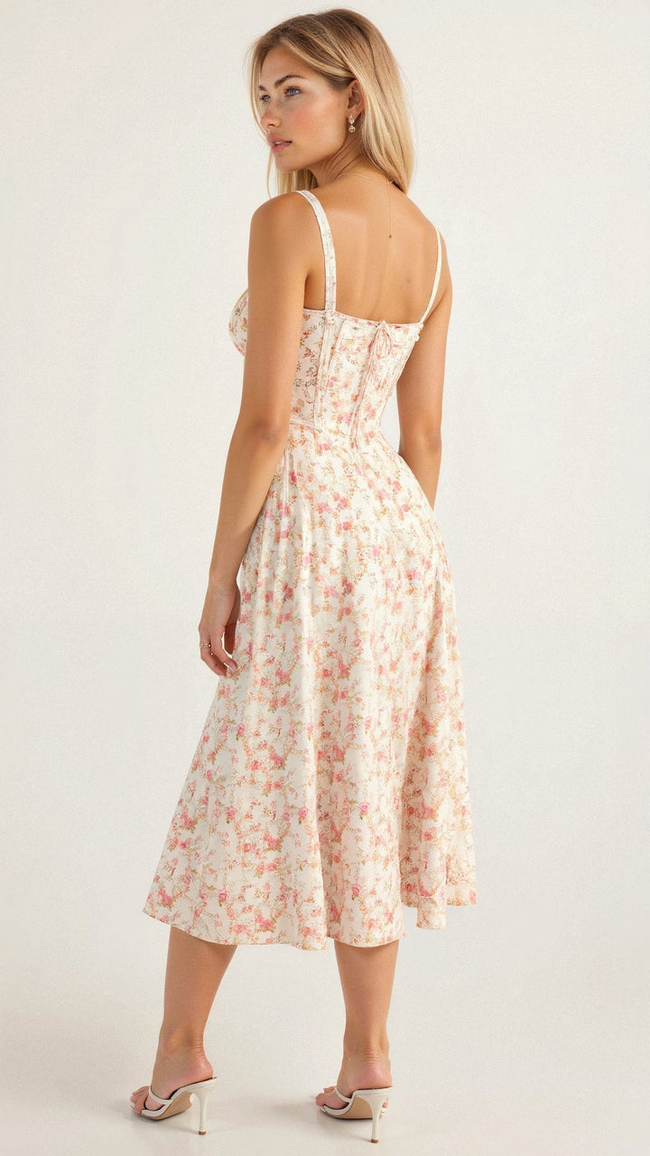 Women’s Floral Bustier Dress | Midi