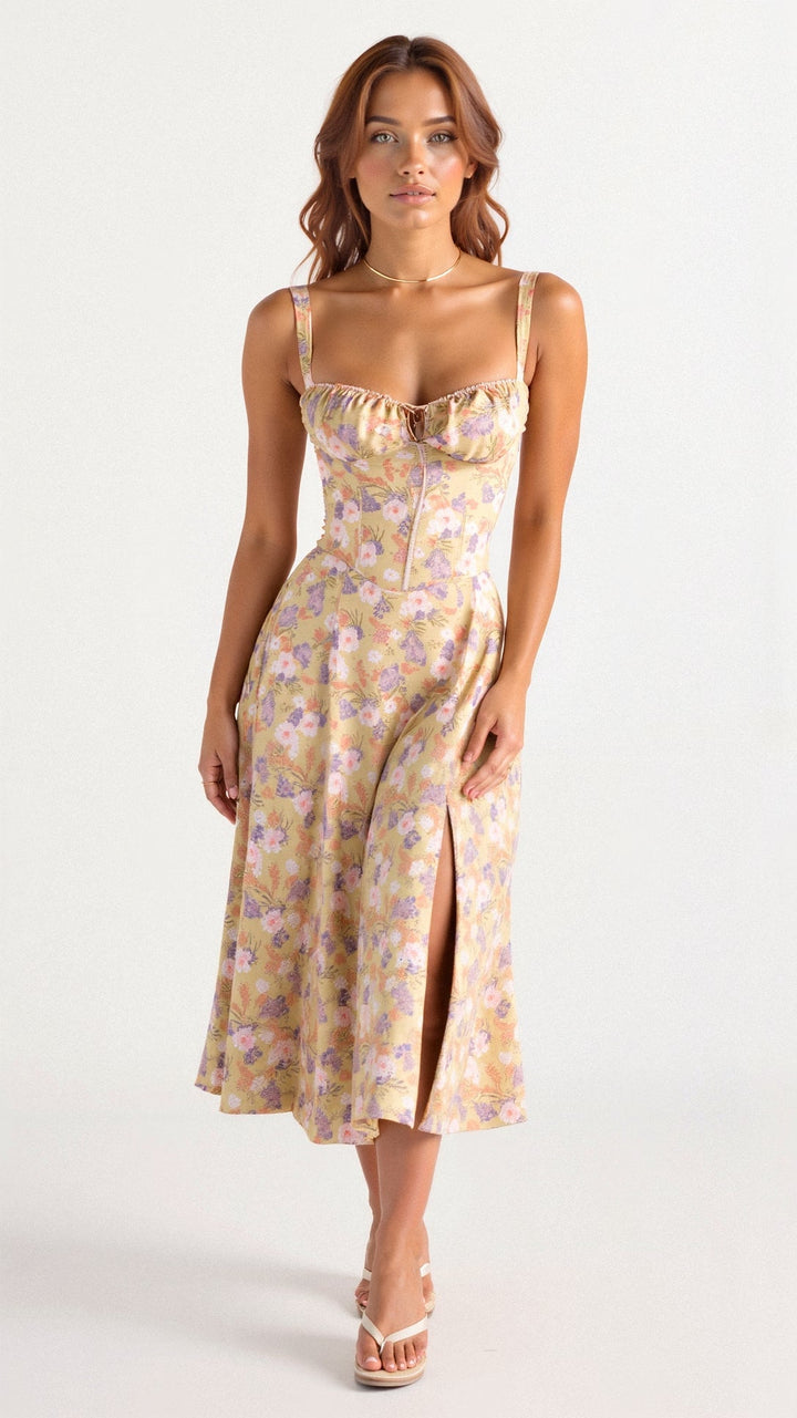 Women’s Floral Bustier Dress | Midi