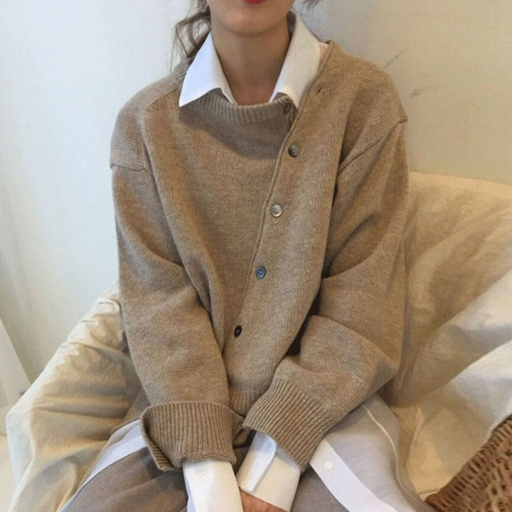 Women’s Asymmetrical Button Cardigan | Casual Fit