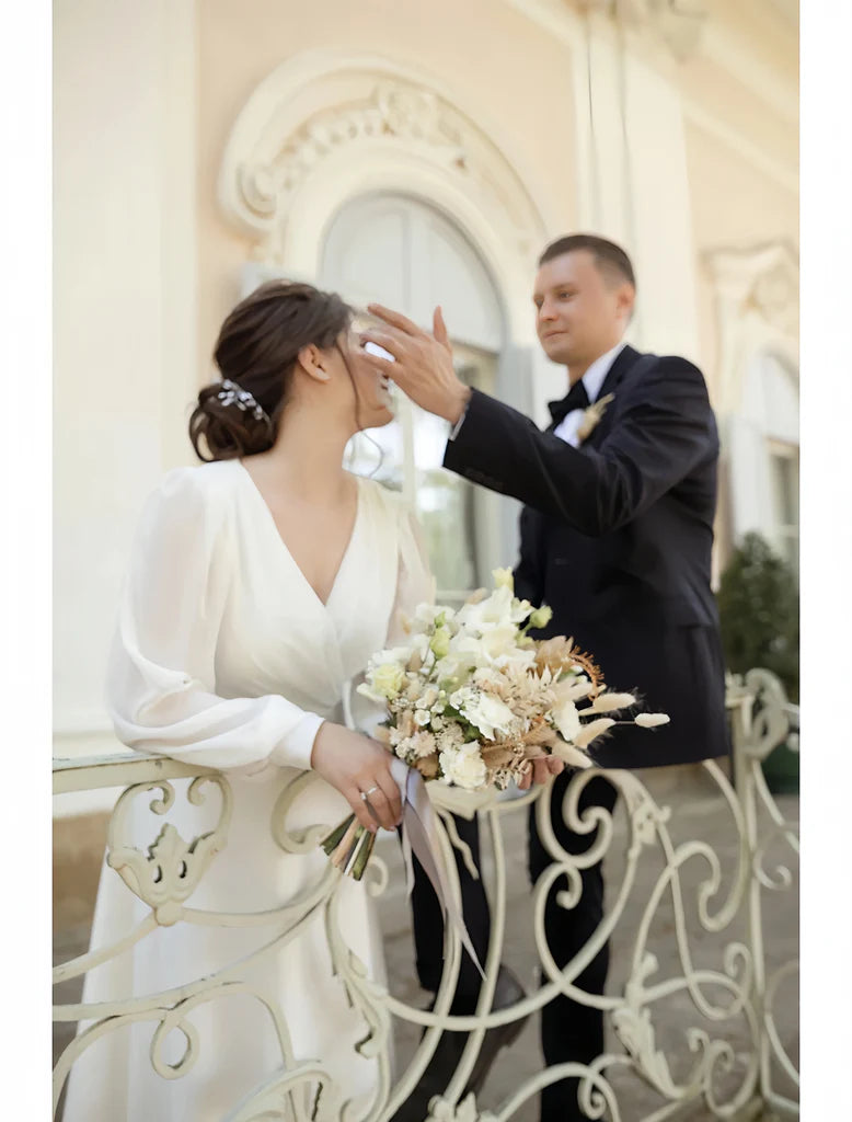 Women’s A-Line V-Neck Wedding Dress | Midi