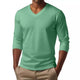 Cameron - Casual v-neck cotton blend t-shirt