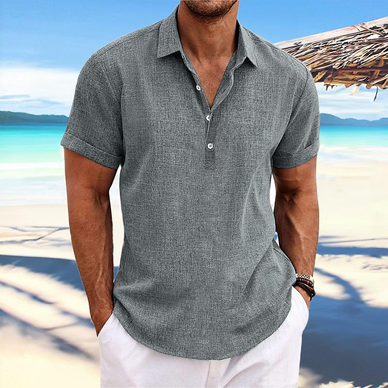 Gael - Short sleeve cotton linen shirt