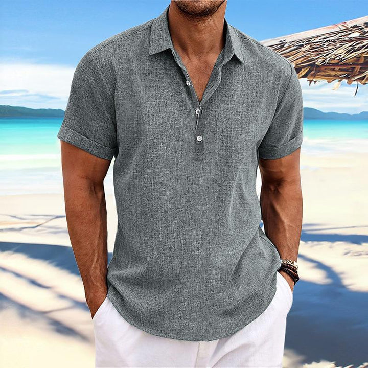 Gael - Short sleeve cotton linen shirt