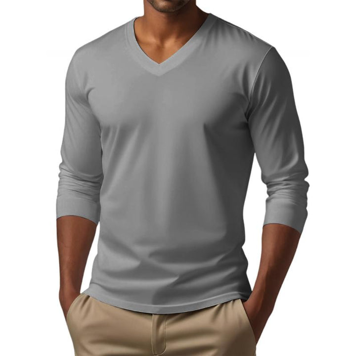 Cameron - Casual v-neck cotton blend t-shirt