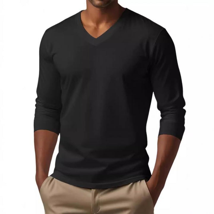 Cameron - Casual v-neck cotton blend t-shirt