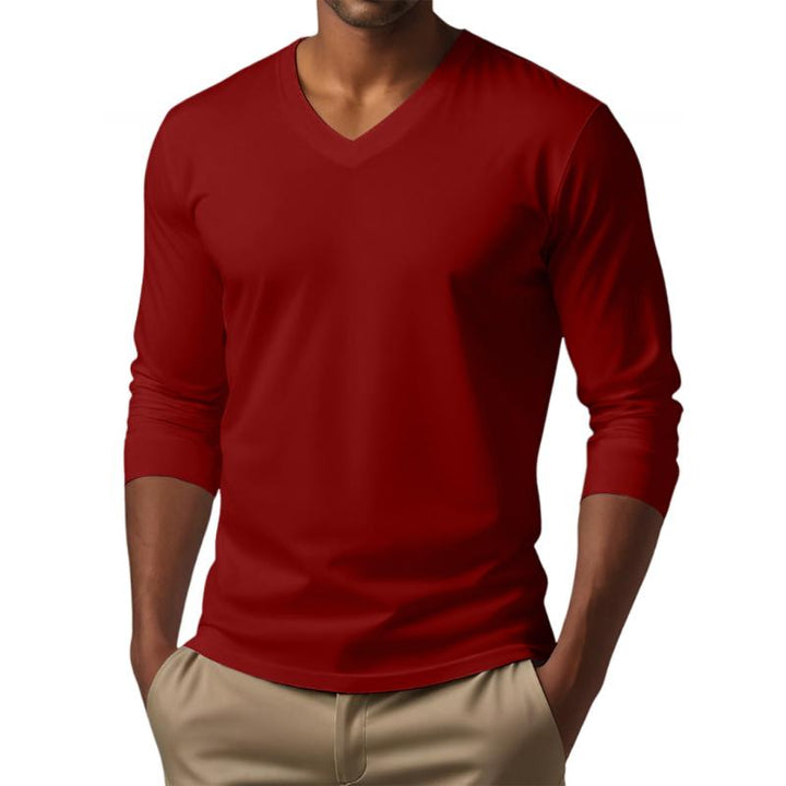 Cameron - Casual v-neck cotton blend t-shirt