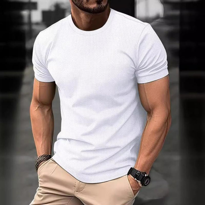 Christian - Casual round neck ice silk t-shirt
