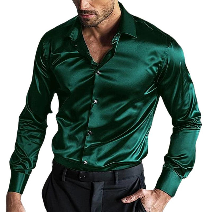 Matteo - Silk lapel long sleeve shirt