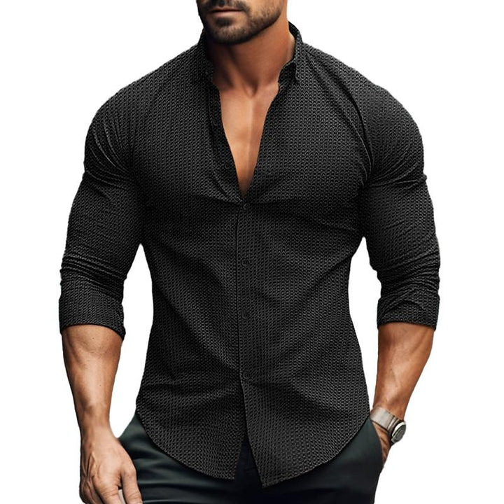 Damian - Solid Color Long Sleeve Shirt